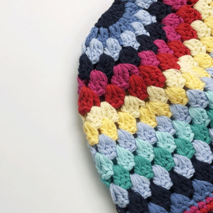 3M Crochet Ĉapelo Kontrasta Koloro Stitches Sitelo Ĉapelo Manfarita Trikita Beanie Ĉapelo