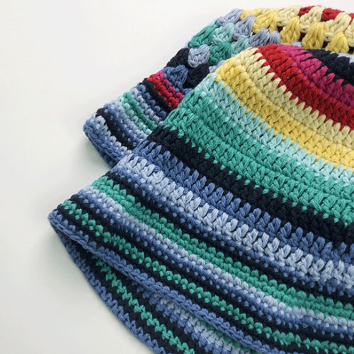 3M Crochet Ĉapelo Kontrasta Koloro Stitches Sitelo Ĉapelo Manfarita Trikita Beanie Ĉapelo