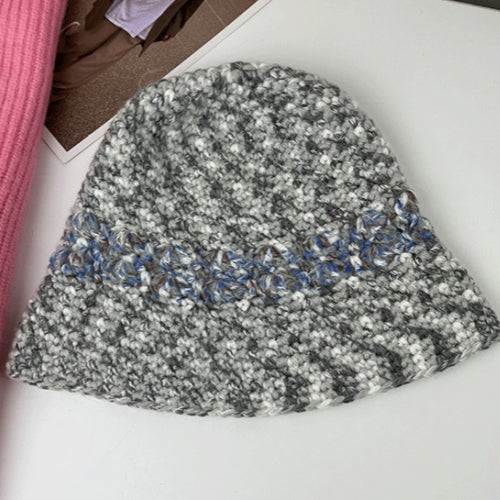 3M Crochet Handmade Beanie Blue Gray Hat